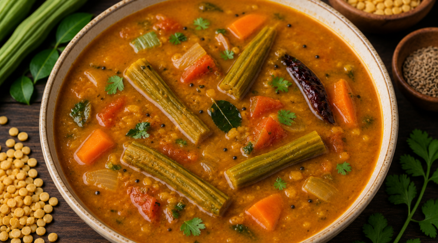 Vegan Drumstick Sambar