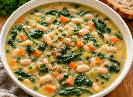Vegan White Bean Spinach Soup