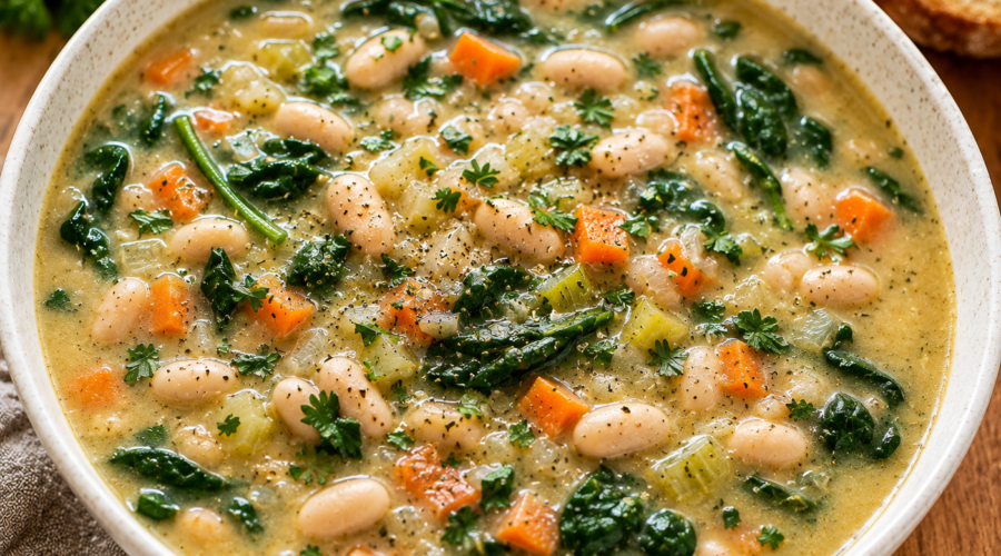Vegan White Bean Spinach Soup